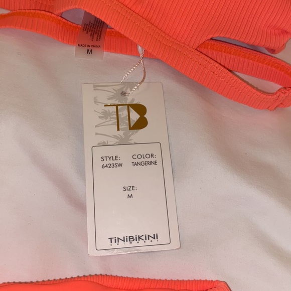 NWT TiniBikini Swimwear Sexy Zipper 2 Piece Bikini Swimsuit Tangerine Size M - Picture 11 of 12